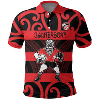 Canterbury Custom Rugby New Zealand Polo Shirt Aotearoa Maori Pukana Tiki Mascot
