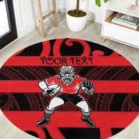 Canterbury Custom Rugby New Zealand Round Carpet Aotearoa Maori Pukana Tiki Mascot