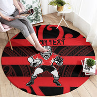 Canterbury Custom Rugby New Zealand Round Carpet Aotearoa Maori Pukana Tiki Mascot