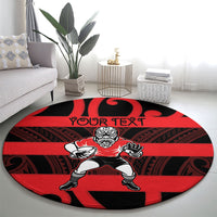 Canterbury Custom Rugby New Zealand Round Carpet Aotearoa Maori Pukana Tiki Mascot