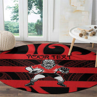 Canterbury Custom Rugby New Zealand Round Carpet Aotearoa Maori Pukana Tiki Mascot
