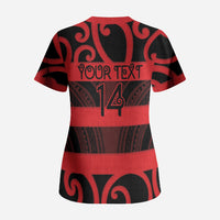 Canterbury Custom Rugby New Zealand Scrub Top Aotearoa Maori Pukana Tiki Mascot