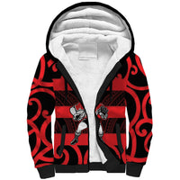 Canterbury Custom Rugby New Zealand Sherpa Hoodie Aotearoa Maori Pukana Tiki Mascot