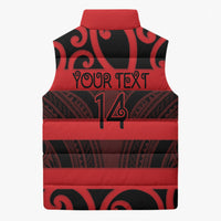 Canterbury Custom Rugby New Zealand Sleeveless Puffer Jacket Aotearoa Maori Pukana Tiki Mascot
