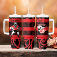 Canterbury Custom Rugby New Zealand Tumbler With Handle Aotearoa Maori Pukana Tiki Mascot