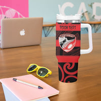 Canterbury Custom Rugby New Zealand Tumbler With Handle Aotearoa Maori Pukana Tiki Mascot