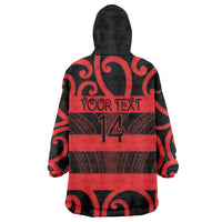 Canterbury Custom Rugby New Zealand Wearable Blanket Hoodie Aotearoa Maori Pukana Tiki Mascot