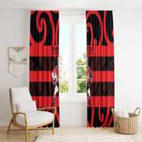 Canterbury Custom Rugby New Zealand Window Curtain Aotearoa Maori Pukana Tiki Mascot