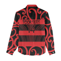 Canterbury Custom Rugby New Zealand Women Casual Shirt Aotearoa Maori Pukana Tiki Mascot