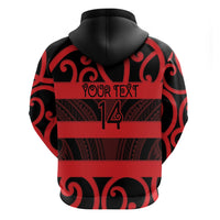 Canterbury Custom Rugby New Zealand Zip Hoodie Aotearoa Maori Pukana Tiki Mascot