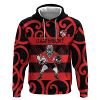 Canterbury Custom Rugby New Zealand Zip Hoodie Aotearoa Maori Pukana Tiki Mascot