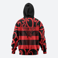 Canterbury Custom Rugby New Zealand Zip Hoodie Aotearoa Maori Pukana Tiki Mascot