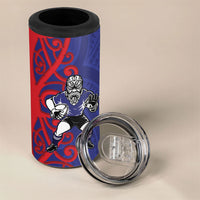 Tasman Custom Rugby New Zealand 4 in 1 Can Cooler Tumbler Aotearoa Maori Pukana Tiki Mascot