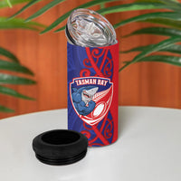 Tasman Custom Rugby New Zealand 4 in 1 Can Cooler Tumbler Aotearoa Maori Pukana Tiki Mascot