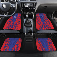 Tasman Custom Rugby New Zealand Car Mats Aotearoa Maori Pukana Tiki Mascot