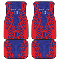 Tasman Custom Rugby New Zealand Car Mats Aotearoa Maori Pukana Tiki Mascot