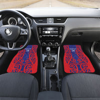 Tasman Custom Rugby New Zealand Car Mats Aotearoa Maori Pukana Tiki Mascot