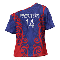 Tasman Custom Rugby New Zealand Cross Shoulder Shirt Aotearoa Maori Pukana Tiki Mascot