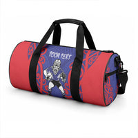 Tasman Custom Rugby New Zealand Duffle Bag Aotearoa Maori Pukana Tiki Mascot