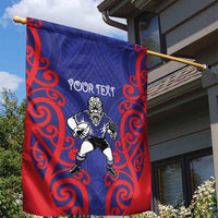 Tasman Custom Rugby New Zealand Garden Flag Aotearoa Maori Pukana Tiki Mascot