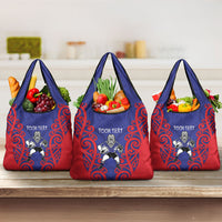 Tasman Custom Rugby New Zealand Grocery Bag Aotearoa Maori Pukana Tiki Mascot