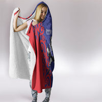Tasman Custom Rugby New Zealand Hooded Blanket Aotearoa Maori Pukana Tiki Mascot