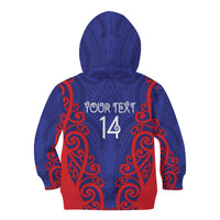 Tasman Custom Rugby New Zealand Kid Hoodie Aotearoa Maori Pukana Tiki Mascot