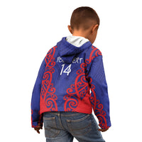 Tasman Custom Rugby New Zealand Kid Hoodie Aotearoa Maori Pukana Tiki Mascot