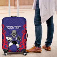 Tasman Custom Rugby New Zealand Luggage Cover Aotearoa Maori Pukana Tiki Mascot