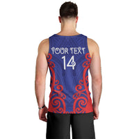 Tasman Custom Rugby New Zealand Men Tank Top Aotearoa Maori Pukana Tiki Mascot