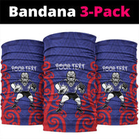 Tasman Custom Rugby New Zealand Neck Gaiter Aotearoa Maori Pukana Tiki Mascot