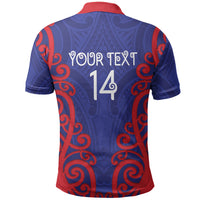 Tasman Custom Rugby New Zealand Polo Shirt Aotearoa Maori Pukana Tiki Mascot