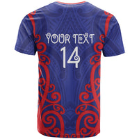 Tasman Custom Rugby New Zealand T Shirt Aotearoa Maori Pukana Tiki Mascot