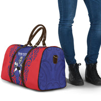 Tasman Custom Rugby New Zealand Travel Bag Aotearoa Maori Pukana Tiki Mascot