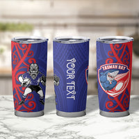 Tasman Custom Rugby New Zealand Tumbler Cup Aotearoa Maori Pukana Tiki Mascot