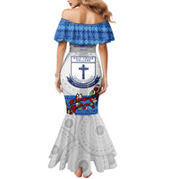 Fiji Holy Cross College Mermaid Dress Happy 50th Anniversary Fijian Tagimoucia Tapa Pattern LT14 - Polynesian Pride