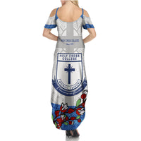 Fiji Holy Cross College Summer Maxi Dress Happy 50th Anniversary Fijian Tagimoucia Tapa Pattern LT14 - Polynesian Pride