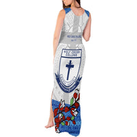 Fiji Holy Cross College Tank Maxi Dress Happy 50th Anniversary Fijian Tagimoucia Tapa Pattern LT14 - Polynesian Pride