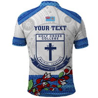 Personalised Fiji Holy Cross College Polo Shirt Happy 50th Anniversary Fijian Tagimoucia Tapa Pattern LT14 - Polynesian Pride