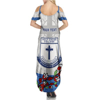 Personalised Fiji Holy Cross College Summer Maxi Dress Happy 50th Anniversary Fijian Tagimoucia Tapa Pattern LT14 - Polynesian Pride