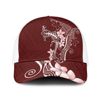Oxblood Hawaii Baseball Net Cap Hammerhead Shark Tattoo Curve Polynesian - Polynesian Pride
