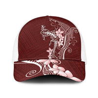 Oxblood Hawaii Baseball Net Cap Hammerhead Shark Tattoo Curve Polynesian - Polynesian Pride