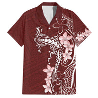 Oxblood Hawaii Family Matching Tank Maxi Dress and Hawaiian Shirt Hammerhead Shark Tattoo Curve Polynesian - Polynesian Pride