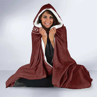 Oxblood Hawaii Hooded Blanket Hammerhead Shark Tattoo Curve Polynesian - Polynesian Pride