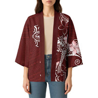 Oxblood Hawaii Kimono Hammerhead Shark Tattoo Curve Polynesian - Polynesian Pride