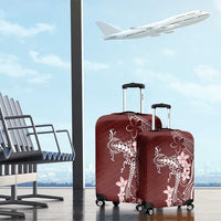 Oxblood Hawaii Luggage Cover Hammerhead Shark Tattoo Curve Polynesian - Polynesian Pride