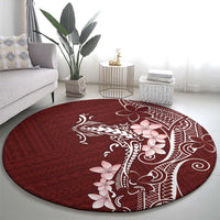 Oxblood Hawaii Round Carpet Hammerhead Shark Tattoo Curve Polynesian - Polynesian Pride