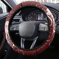 Oxblood Hawaii Steering Wheel Cover Hammerhead Shark Tattoo Curve Polynesian - Polynesian Pride