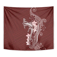 Oxblood Hawaii Tapestry Hammerhead Shark Tattoo Curve Polynesian - Polynesian Pride
