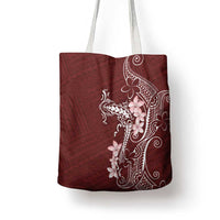 Oxblood Hawaii Tote Bag Hammerhead Shark Tattoo Curve Polynesian - Polynesian Pride